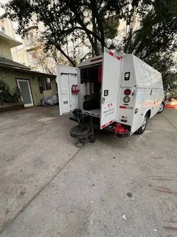 Magnet Plumbing service vehicle on-site for Sewer Line Repair in Palos Verdes Peninsula